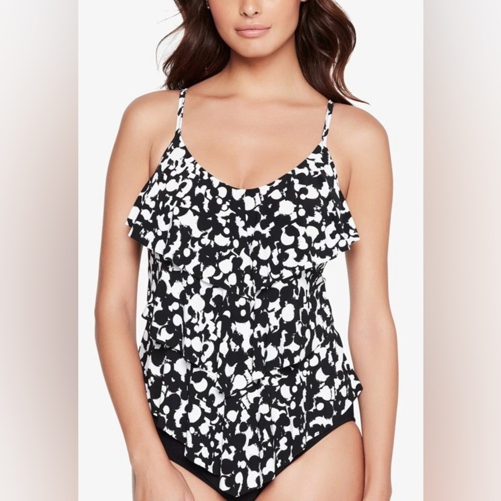Magicsuit: Hot Spot Rita Triple Tiered Tankini Top - size 8 - NWT